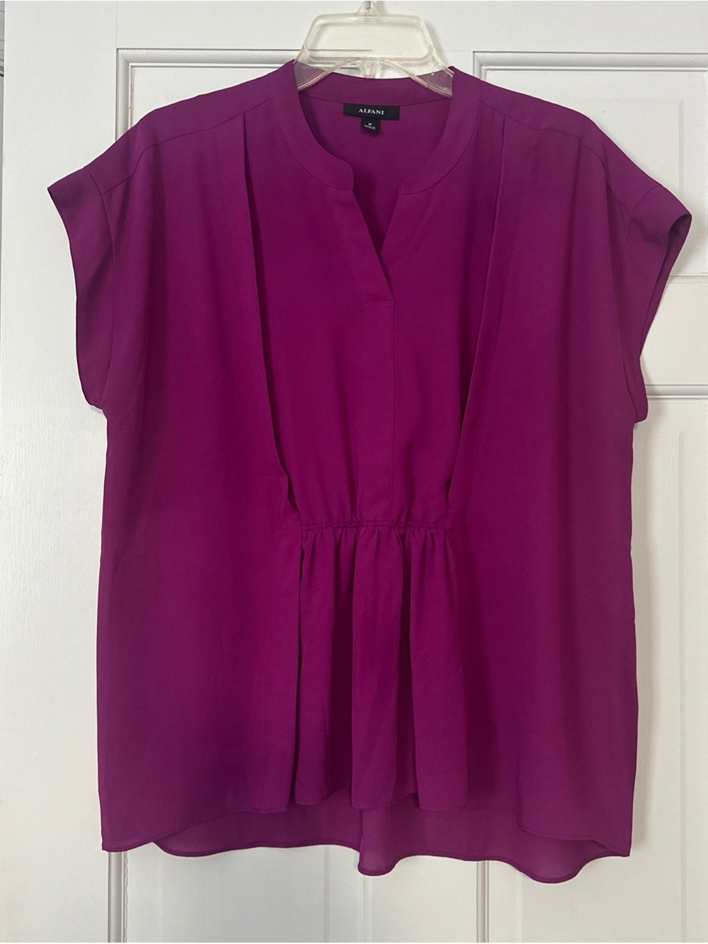 Alfani Women's Magenta Split-Neck Blouse